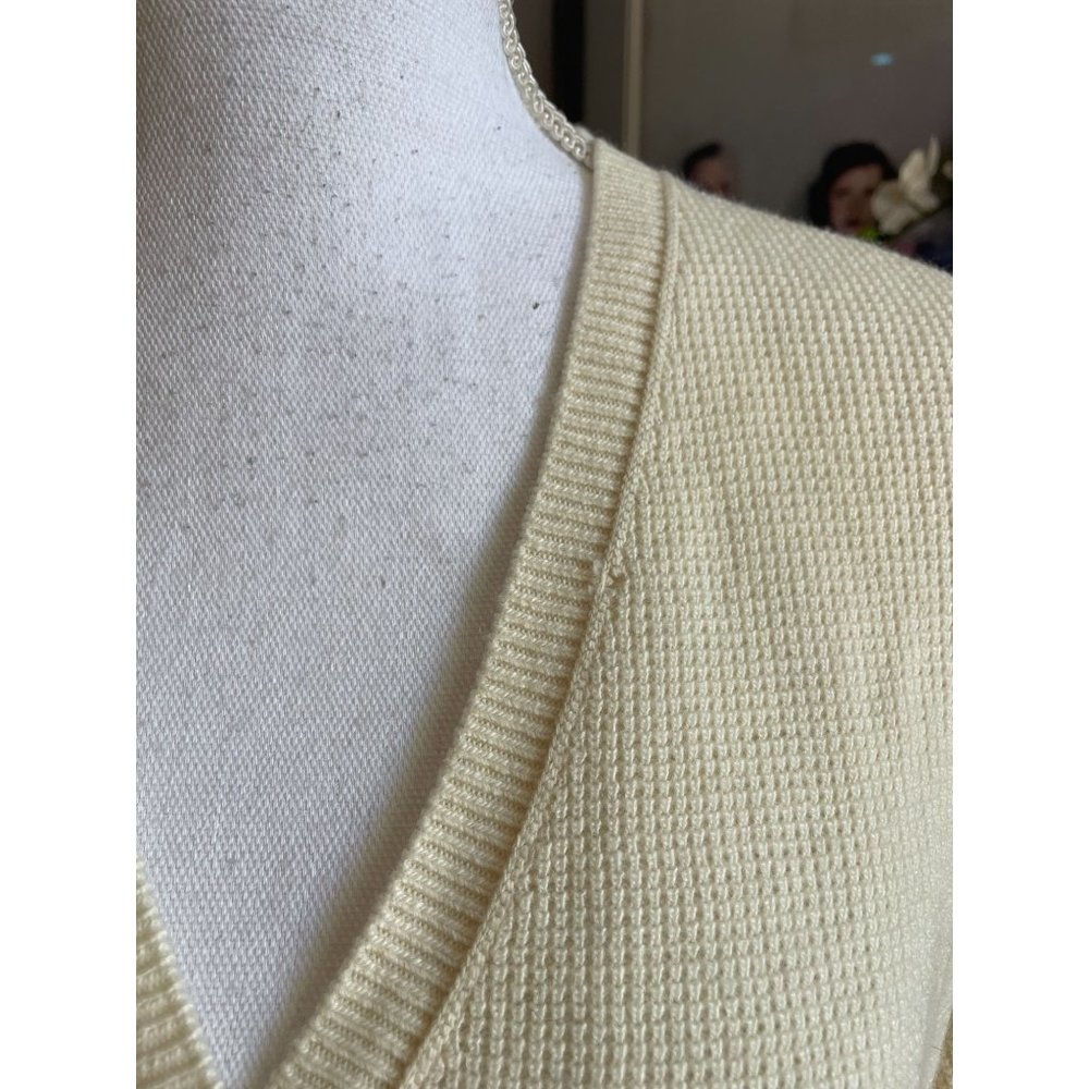 Madewell Asherton Waffle Henley Sweater Antique Cream Women's Size XXS - Picture 10 of 10